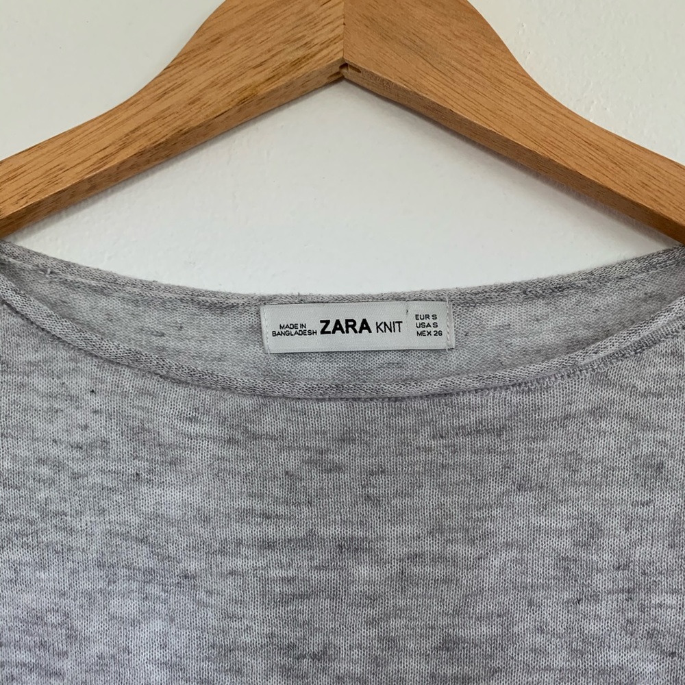 Zara Gray Knit Pullover Sweater - image 2
